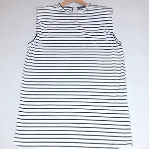 Shein sz Sml striped shoulder pad dress